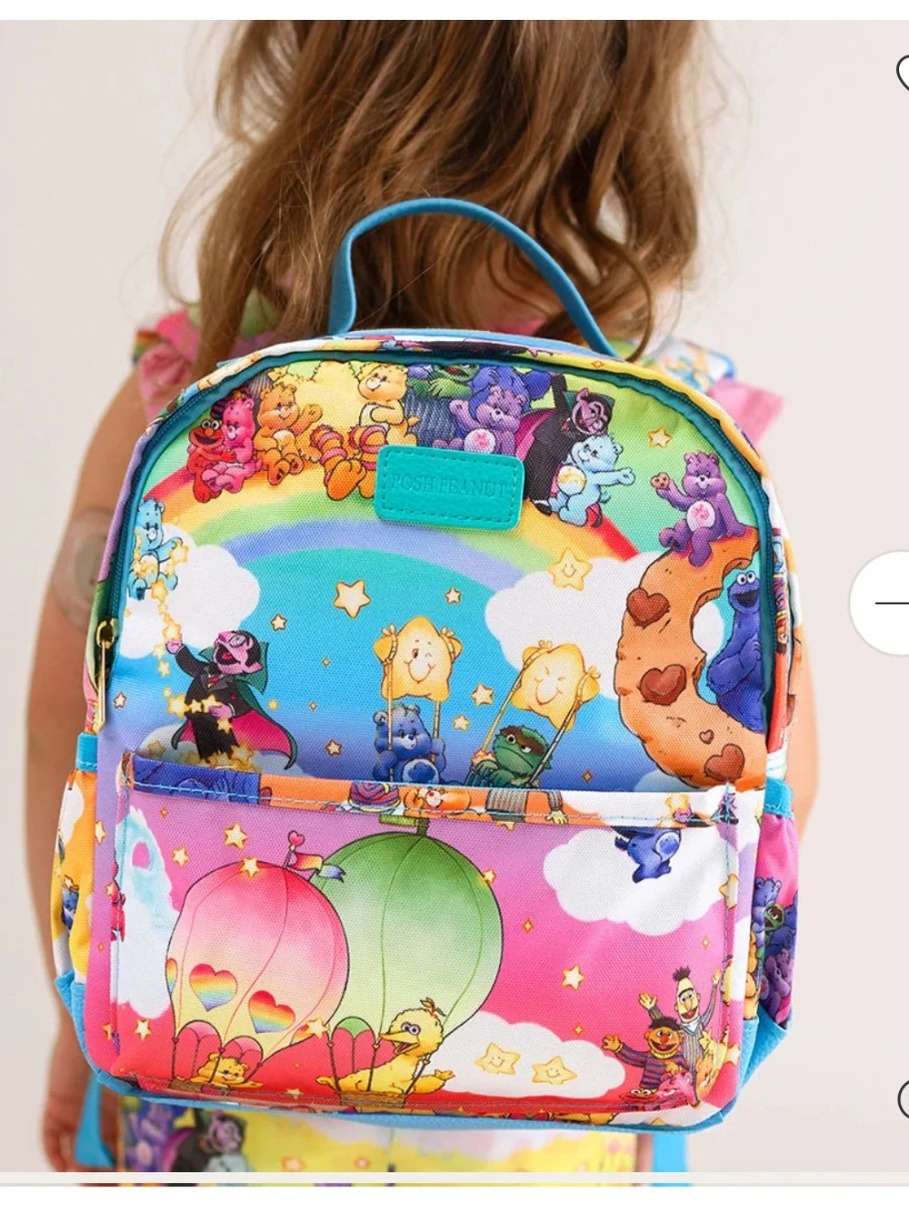 Posh Peanut Care Bears x Sesame Friends Mini Backpack - Yellow Plush Accent